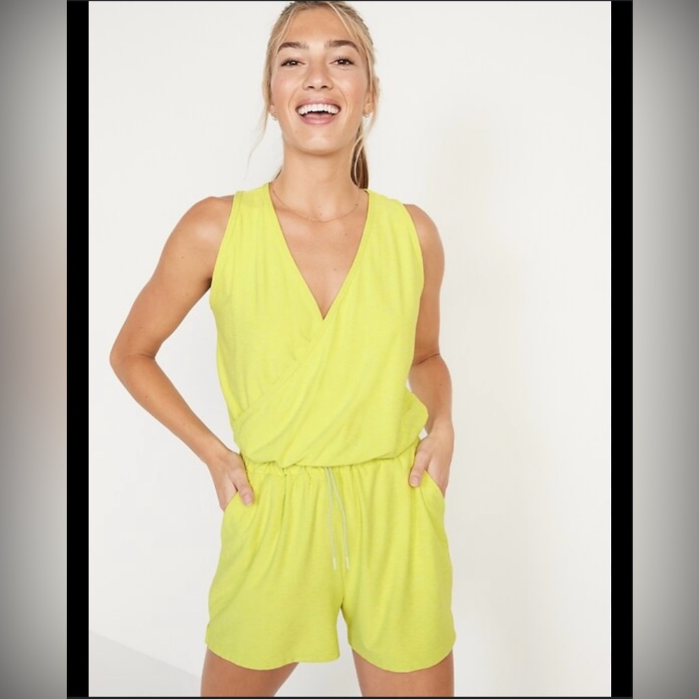 Vibrant Lime Green Sleeveless Romper